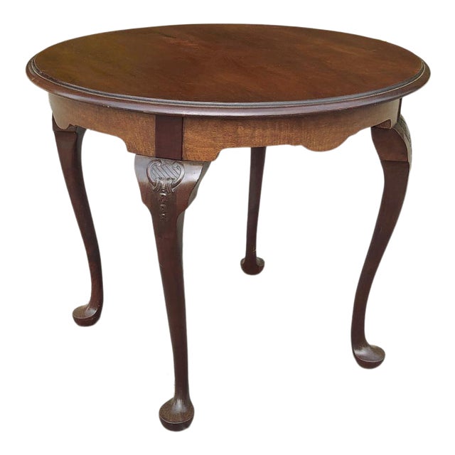 Antique English Queen Anne Round End Table Chairish