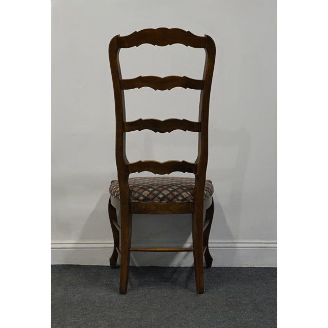 Vintage Antique Solid Cherry Country French Ladderback Dining Side Chair For Sale In Kansas City - Image 6 of 10