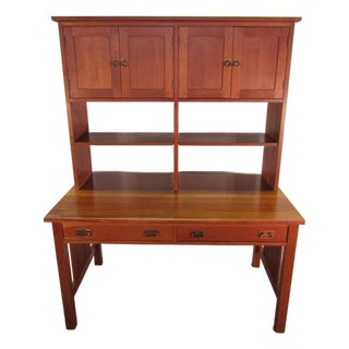 Stickley Solid Cherry Mission Arts and Crafts Style Desk For Sale