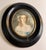 Charming 19th century miniature framed portrait, most likely French or German. Painted on porcelain in watercolor or...