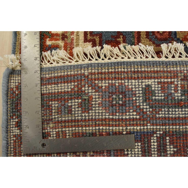 Heriz Runner 2’6” X 6’1” Blue Wool Tribal Hand-Knotted Oriental Rug For Sale - Image 11 of 11