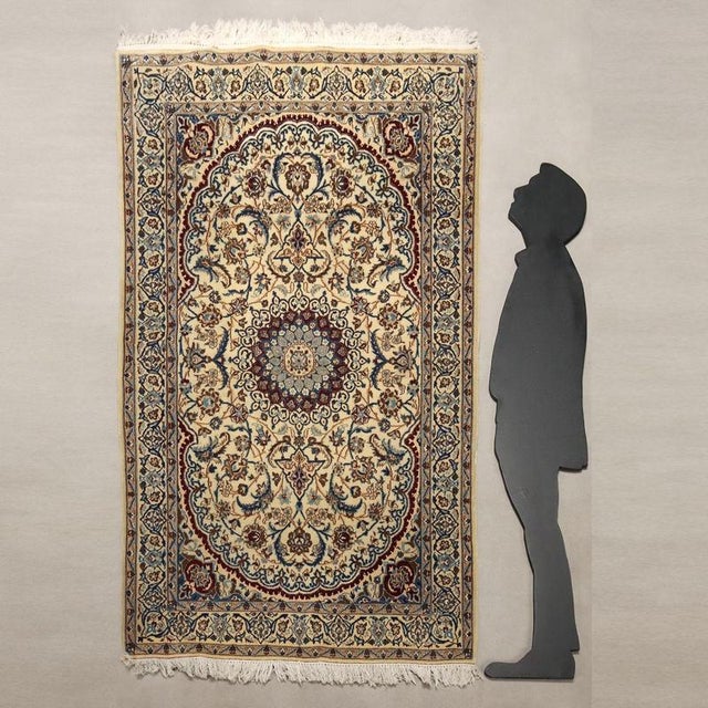 Main rug in cotton, wool and silk, fine knot, hand-made. This piece is attributed to the mentioned designer/maker. It has...