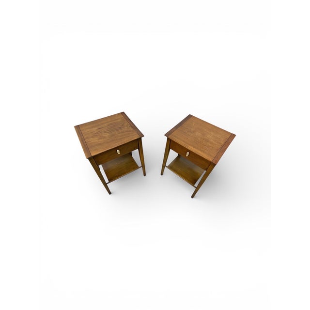 1960s Mid-Century Modern Drexel "Profile" Walnut Nightstands - Set of 2 For Sale - Image 5 of 9