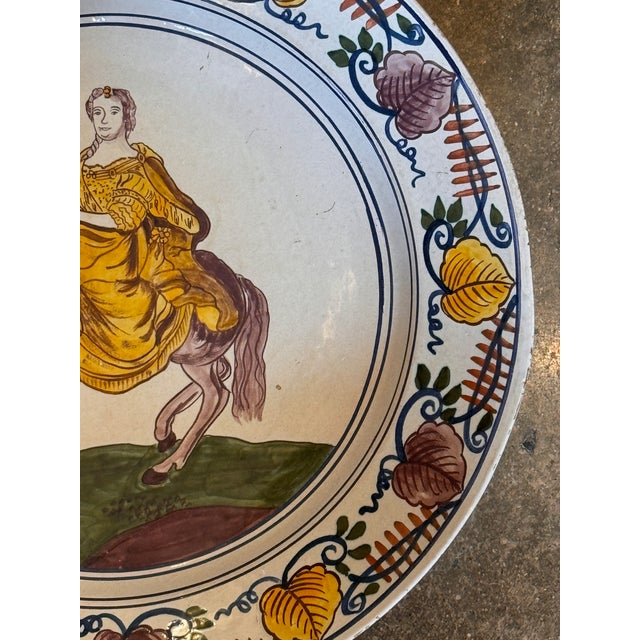Pair 18th Century Delft Polychrome Chargers For Sale - Image 11 of 11