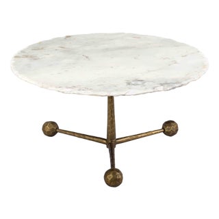 Orbital White Marble Cocktail Table For Sale