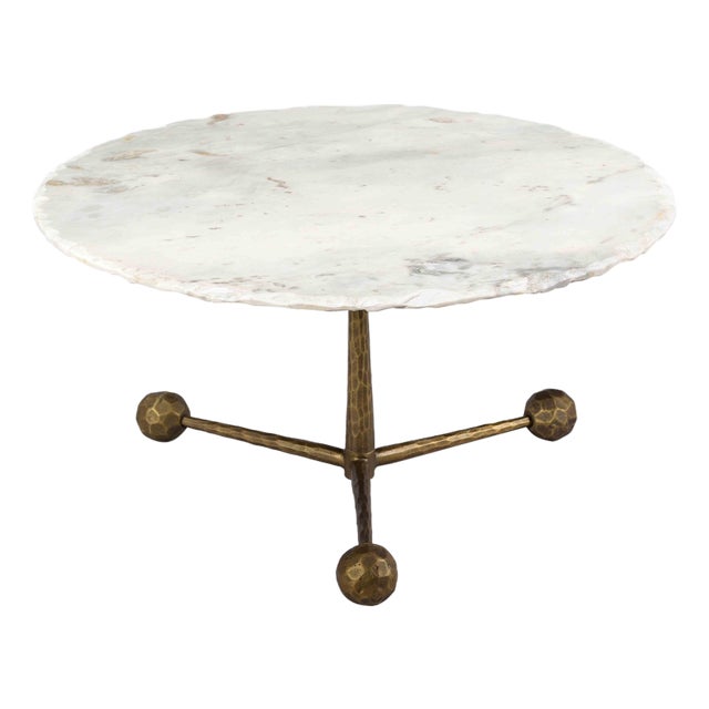 Orbital White Marble Cocktail Table For Sale