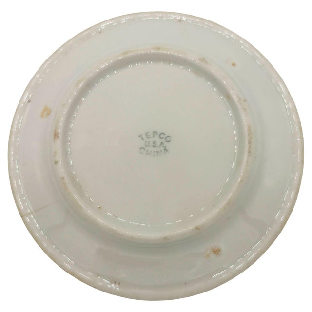 Mid 20th Century Green Hawaiian Hibiscus Dinner Plate by Tepco Wallace China For Sale - Image 4 of 5