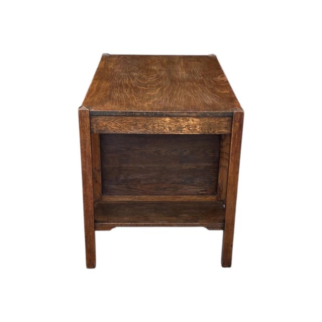 Restored Antique Mission Oak Drop-Leaf Writing Desk, C. 1920s For Sale - Image 11 of 15