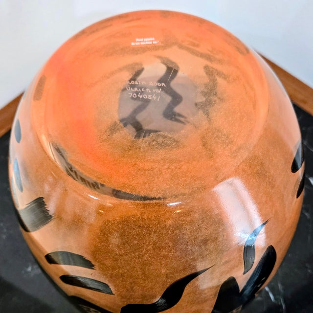 Kosta Boda Caramba “Adam & Eve” Snake Motif Orange Art Glass Vase by Ulrica Hydman‑Vallien, Large For Sale - Image 11 of 13