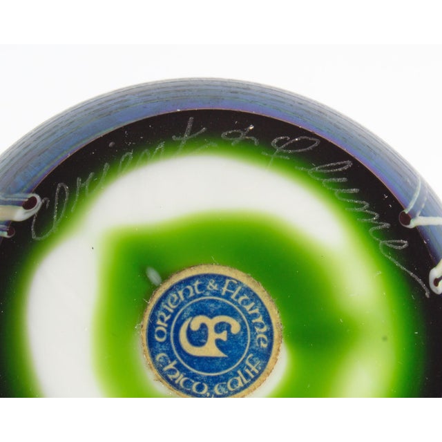 1976 Iridescent Art Glass Paperweight by Orient & Flume For Sale In Indianapolis - Image 6 of 8