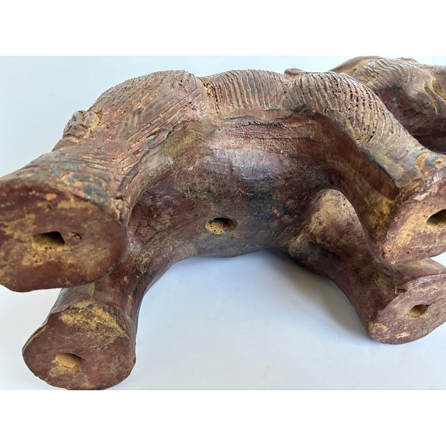 Vintage Terracotta Asian Elephant Decorative Statue | Garden Statuary For Sale - Image 11 of 12