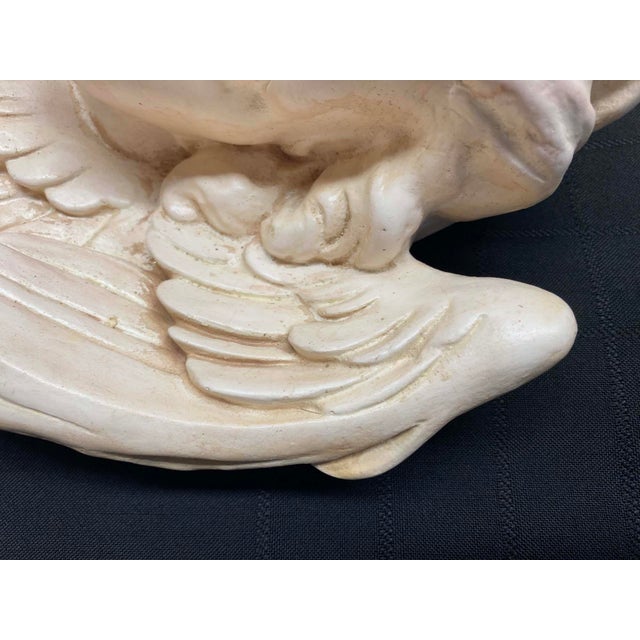 Sculpture Materials 1960's Unbranded Wall Mount Sculpture, Angel Figure, Classical Cherub, Putto, Left Facing, Heavyweight For Sale - Image 7 of 14