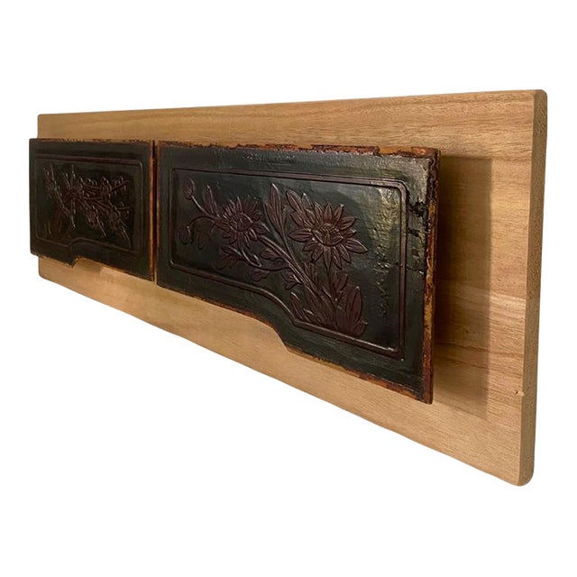 c.1920 Chinoiserie Gilt Lacquered Carved Wood Wall Art – Double Panel, Illuminated For Sale