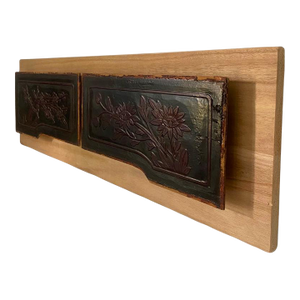 c.1920 Chinoiserie Gilt Lacquered Carved Wood Wall Art – Double Panel, Illuminated