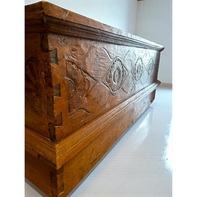 Large Hand-Carved Teak Storage Chest, 1800s For Sale - Image 3 of 13