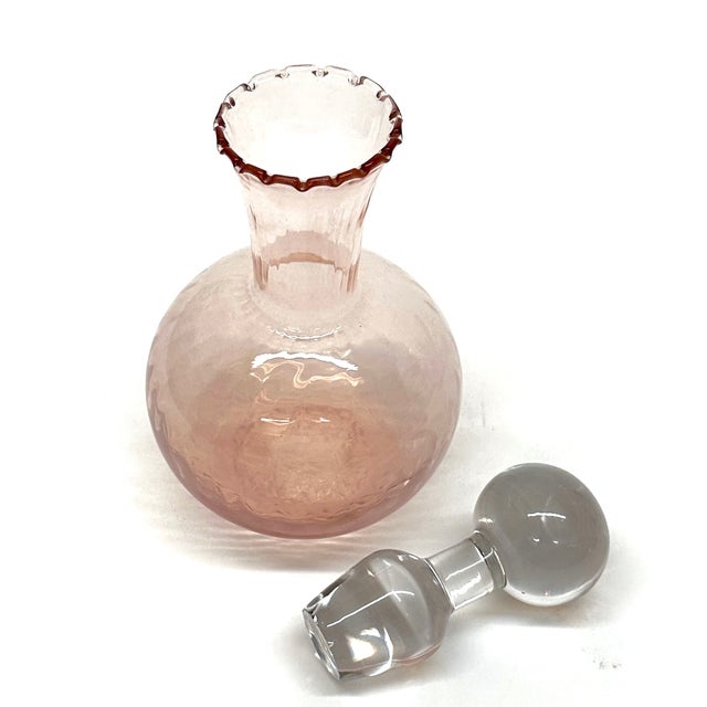 Blush Pink Glass Decanter Curation - Group of 3 For Sale In Miami - Image 6 of 9