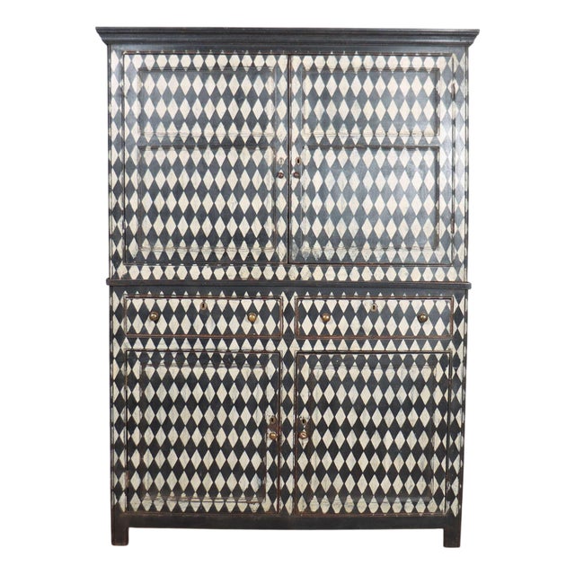 Early 19th Century English Harlequin Linen Cupboard For Sale