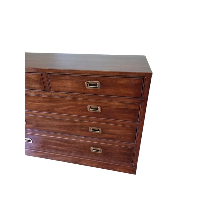 1980s Ethan Allen Canova Campaign Dresser Chest of Drawers Console Sideboard For Sale In Philadelphia - Image 6 of 18