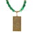 Tarot Good Fortune Gold Pendant Green Beaded Necklace For Sale - Image 11 of 11