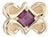 1.25ct Rhodolite Garnet Slide Charm 14k Yellow Gold Vintage January Birthstone For Sale