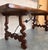 20th Century Spanish Baroque Carved Walnut Lyre Legs Trestle Dining Farm Table For Sale - Image 4 of 12