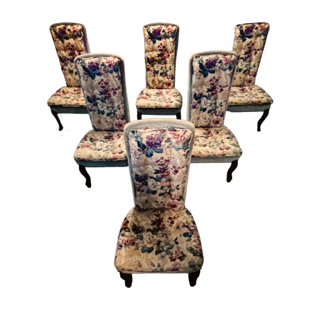 Textile Vintage Dining Room Chair Set of 6 For Sale - Image 7 of 7