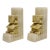 Mesoamerican Style Carved Onyx or Alabaster Bookends a Pair For Sale