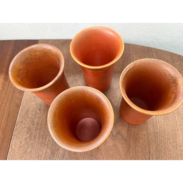 Vintage Set of 4 Ceramic Tumblers For Sale - Image 11 of 12