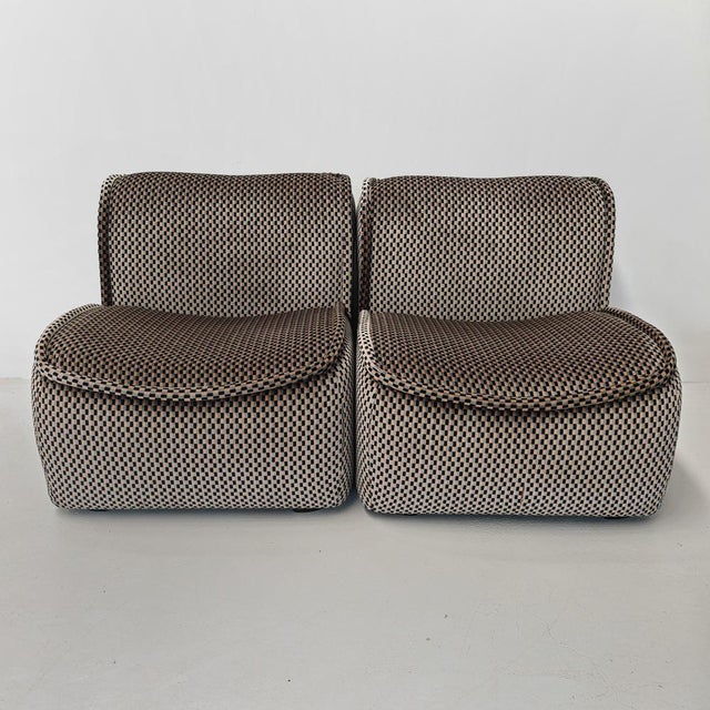 Calida Modular Sofa in Optical Velvet by Giudici for Coima, 1970s, Set of 5 For Sale - Image 6 of 18