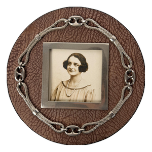 Vintage Nautical Picture Frame with Marine Chains and Leather in the style of Gucci, 1970s
