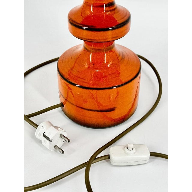 Textile Table Lamp with Floral Pattern on Ceramic Base, 1960s-1970s For Sale - Image 7 of 12