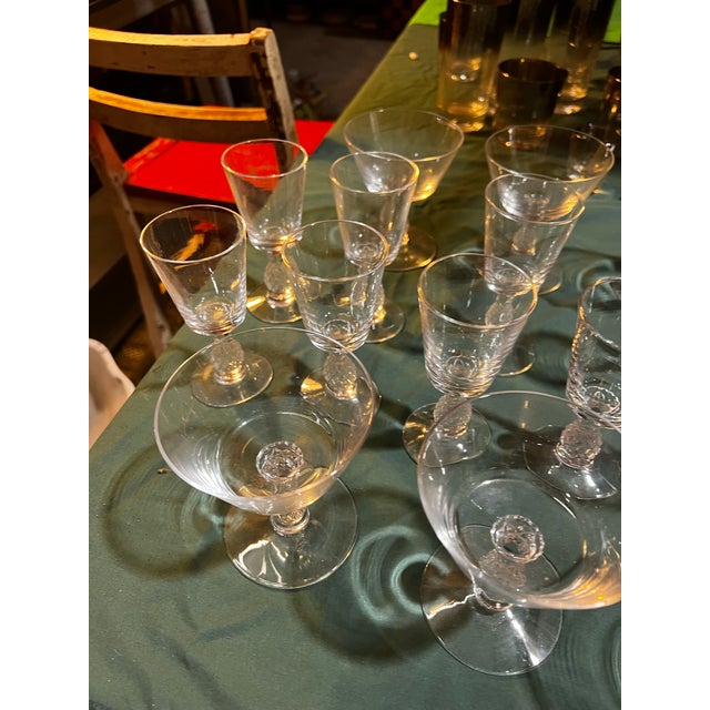 Mid-Century Modern 1970s Collection of Glasses and Serving Pieces With Pineapple Stems - 18 pcs For Sale - Image 3 of 12