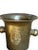 Bronze mortar and pestle with embossed lion crest. Made in the Late 19th Century