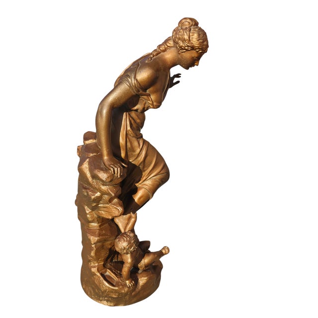 19th Century Henri Huppe 'Premier Appel' French Regule Figural Sculpture, C. 1890 For Sale In Austin - Image 6 of 10