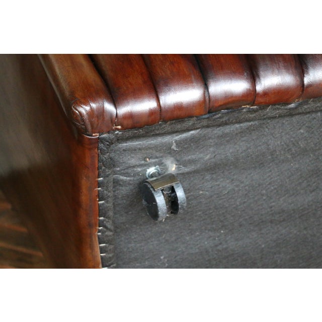 Vintage Pair of Brown Leather Channel-Tufted Club Chairs — Martin/Brattrud, 1987 For Sale - Image 17 of 18