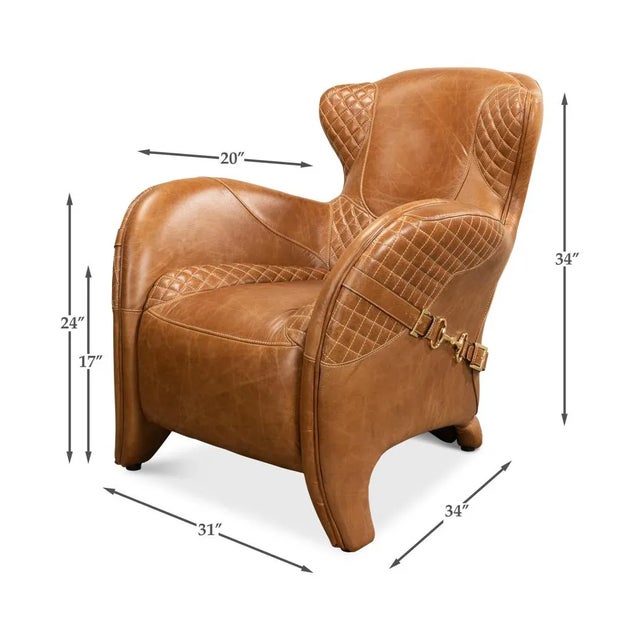 Animal Skin Modern Quilted Leather Armchair For Sale - Image 7 of 11