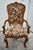 Vintage Pair of Thomasville Carved Tuscan Style Arm Chairs W/Floral Fabric For Sale - Image 10 of 11