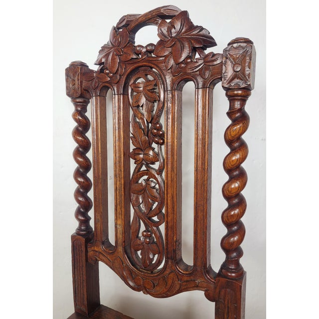 Late 19th Century Jacobean Style Gothic Hall Chair, 1890 For Sale - Image 5 of 18