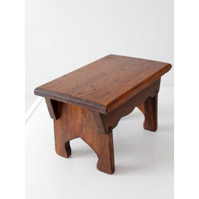 Antique Wooden Farmhouse Stool For Sale - Image 12 of 12