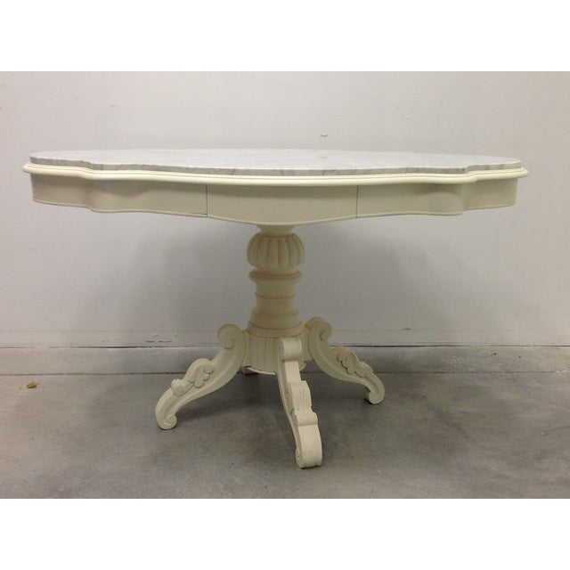 Shabby Chic Shabby Chic Pedestal Coffee or Side Table For Sale - Image 3 of 7