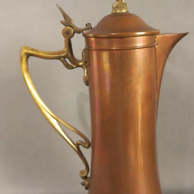 Antique Art Nouveau Copper and Brass Pot, 1900s For Sale - Image 5 of 10
