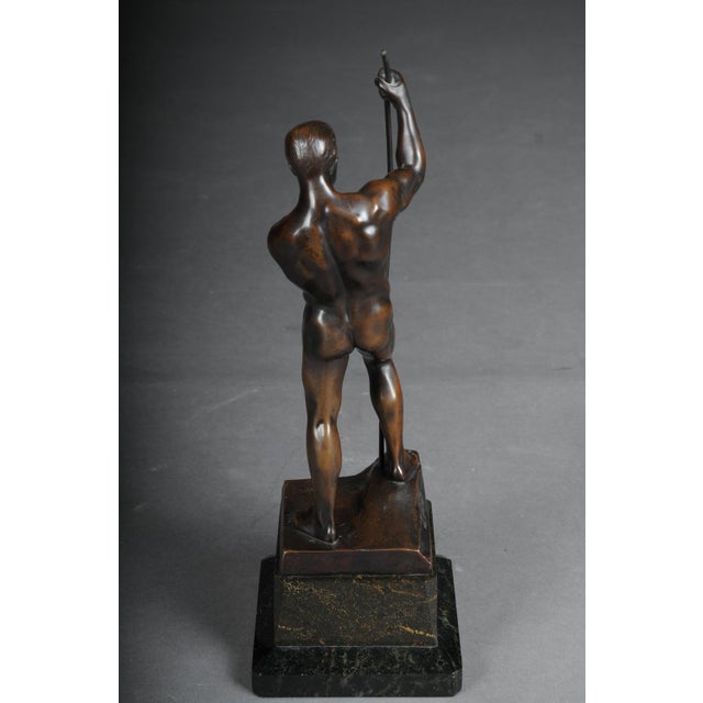 20th Century The Bowman Figure in Bronze by H. Riese For Sale - Image 12 of 15