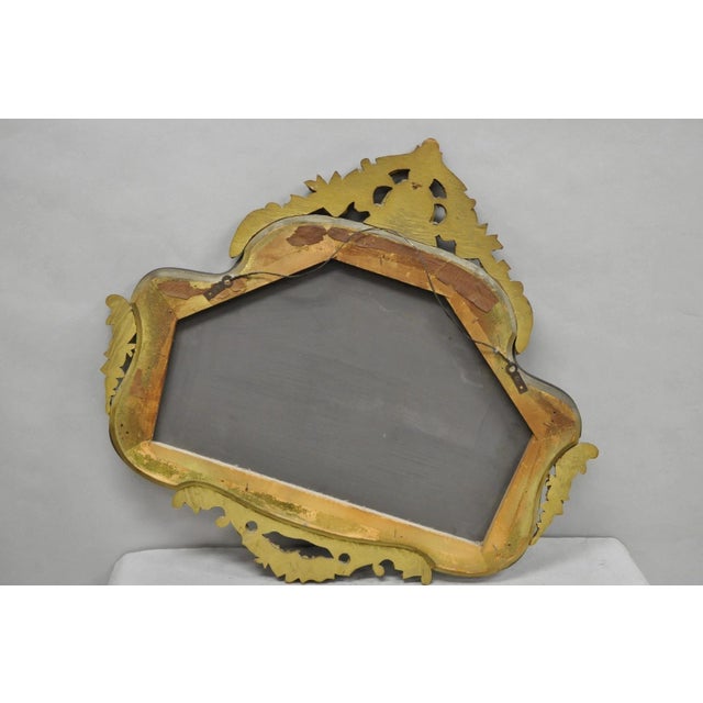 Antique French Rococo Victorian Gold Gilt Wood Frame Cameo Boudoir Wall Mirror For Sale - Image 13 of 13