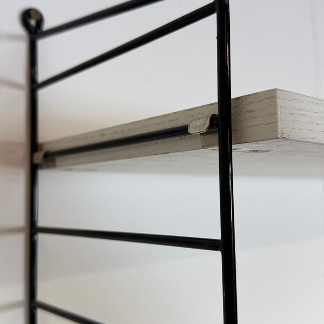 Black Vintage Wall Rack with White Shelves by Kajsa & Nils Nisse Strinning, 1960s For Sale - Image 8 of 11