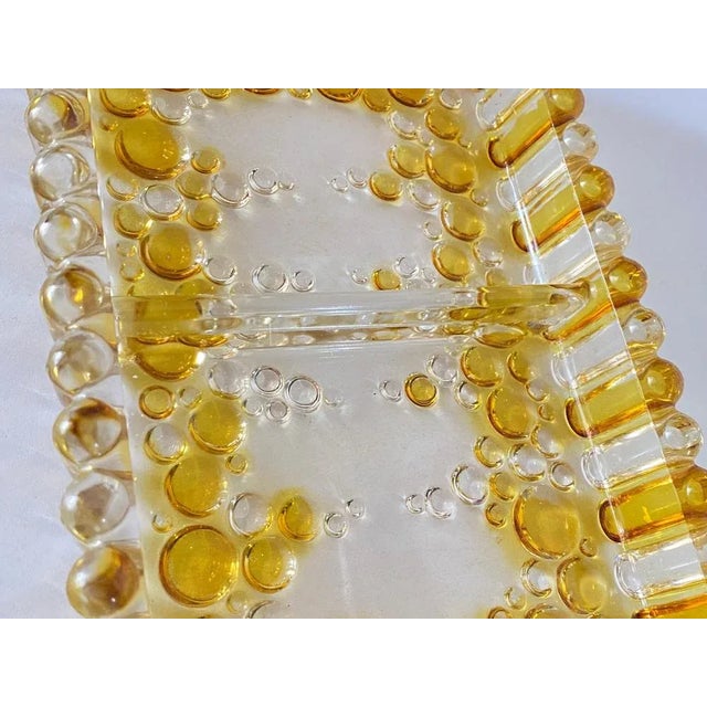 Art Deco Glass Dish / Vide-Poche with Colored Glass Bubbles, France, 1940s For Sale - Image 3 of 9