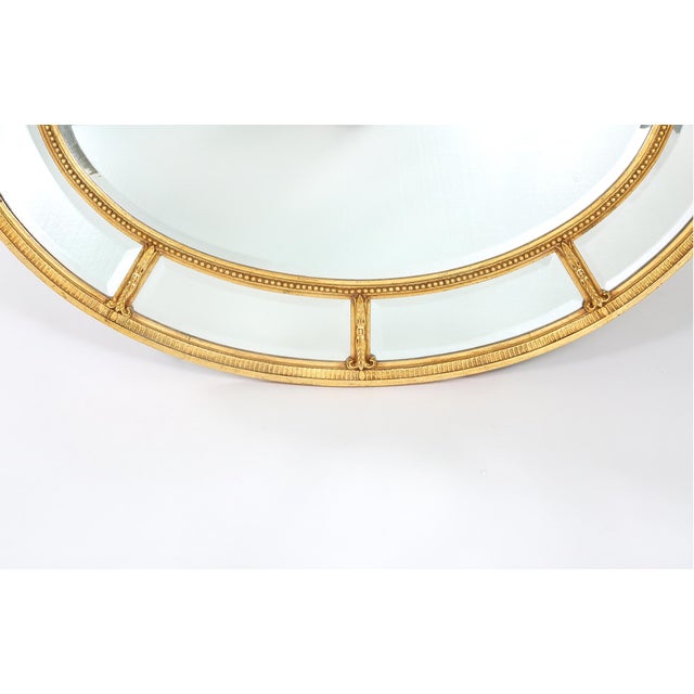 Late 20th Century Late 20th Century Gilt Wood Framed Oval Shape Beveled Wall Mirror For Sale - Image 5 of 9