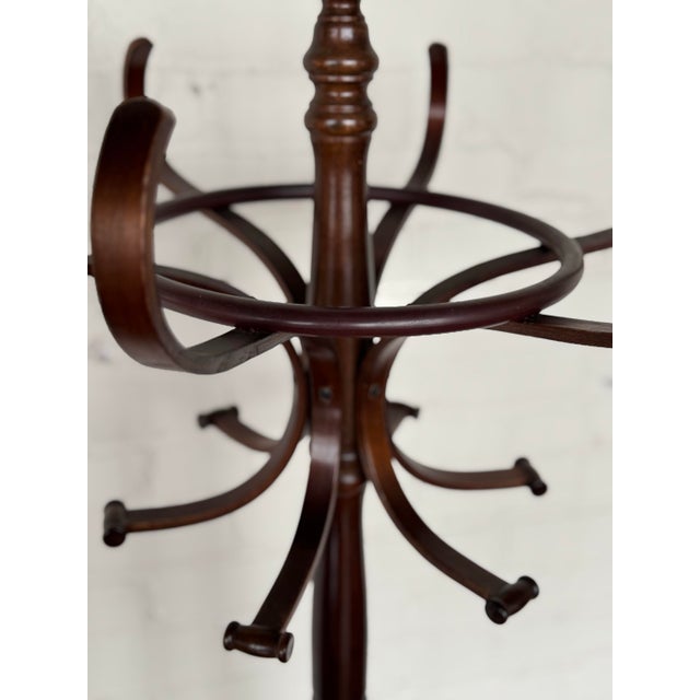 Victorian Early 20th Century Thonet-Style Mahogany Bentwood Coat & Hat Rack/Hall Tree For Sale - Image 3 of 6
