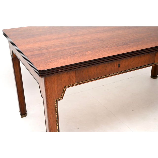 Brown Vintage Danish Desk with Leather Trim, 1930s For Sale - Image 8 of 11