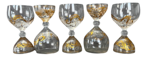 Crystal Magic Flute Glasses by Bjørn Wiinblad for Rosenthal, 1965, Set of 5