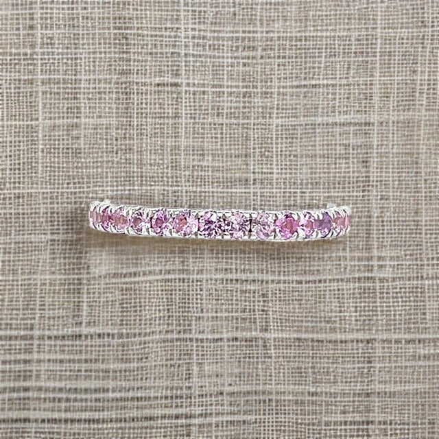 Natural Pink Sapphire Ring 6.5 14k W Gold 0.66 TCW Certified, Size 7 For Sale - Image 9 of 12